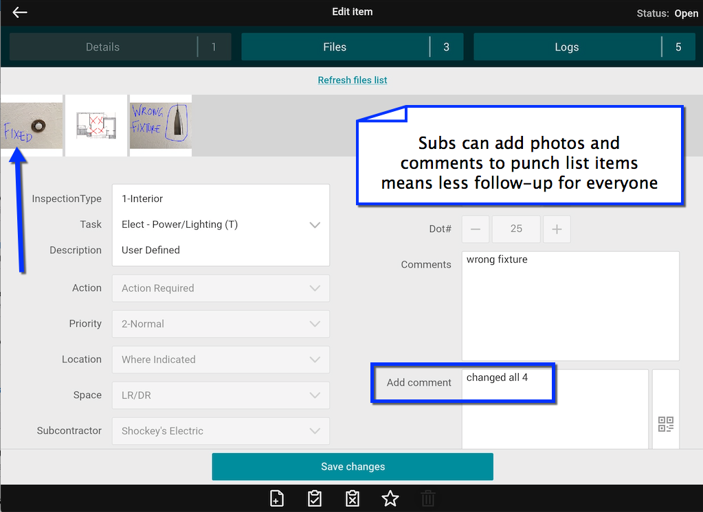 punch list app for subs