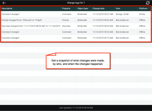 punch list change logs