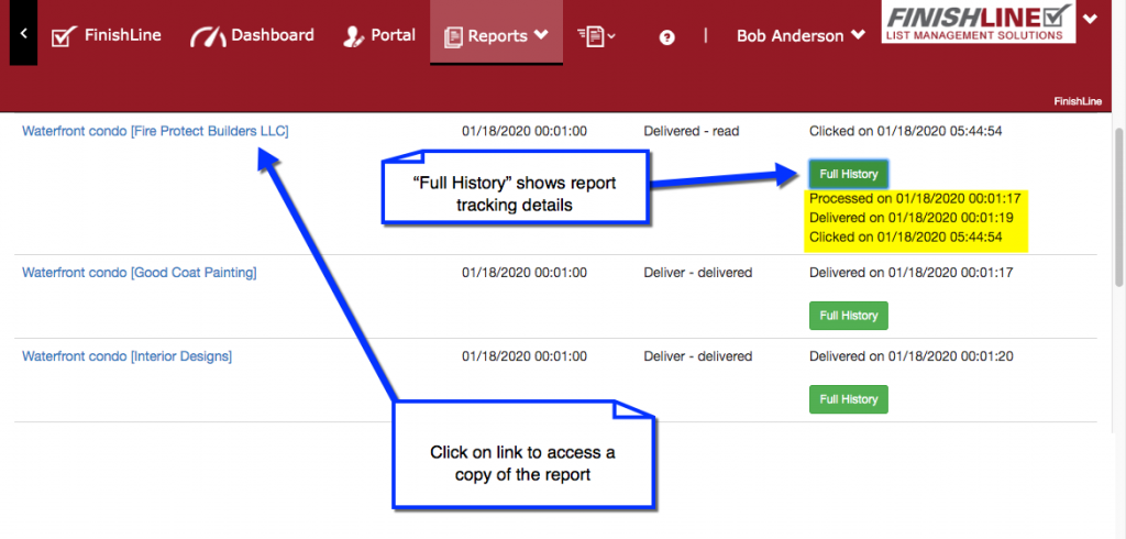 life safety report tracking